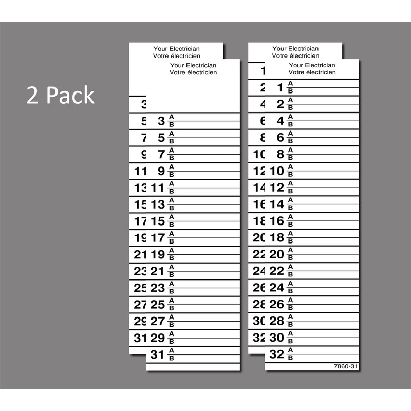 Littversions 32 Circuits 2 Pack Vinyl Circuit Breaker Panel Directory