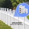 Heavy Duty 2-3/4 inches Rails Brackets Kit, White Alluminum Fence