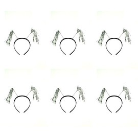 Zac's Alter Ego Pack of 6 Hanging Tinsel Head Boppers - Perfect for Christmas (Silver)