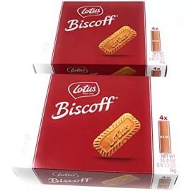 Lotus Biscoff Cookies 4 Boxes (4 Packets per Box) 8.8OZ EACH Packet, 35.2OZ Box