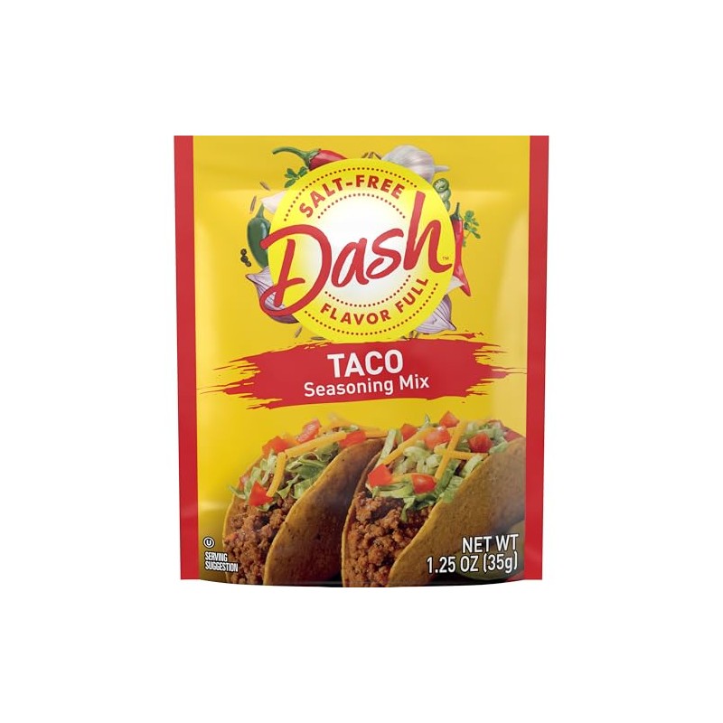 Dash Salt-Free Seasoning Mix, Taco, 1.25 Ounce (Pack of 12)