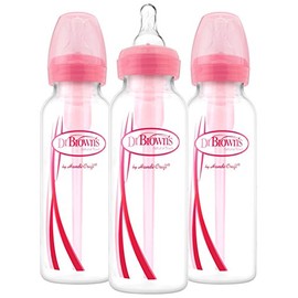 Dr. Brown's Options Narrow Bottles, 3 Pack, 8 ounce, Pink
