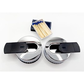 meytrade Pocket Ashtray Small and Round Premium Set of 2 with Slider Clean, Safe and Sustainable Outdoor Ashtray, Travel Ashtray