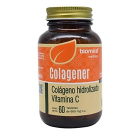 Colagener, Colágeno hidrolizado con Vitamina C, Frasco con 60 tabletas