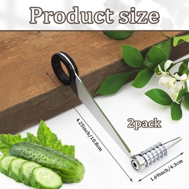 Xanadued 2 Pack Piranha Spiral Cutter for Potatoes, Stainless Steel Spiral Cutter for Veggies Cucumber and Carrot