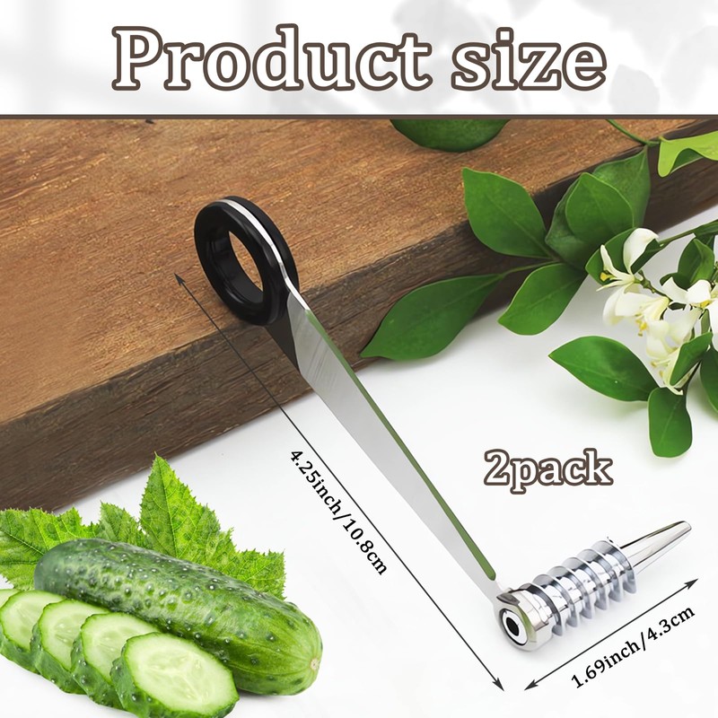 Xanadued 2 Pack Piranha Spiral Cutter for Potatoes, Stainless Steel
