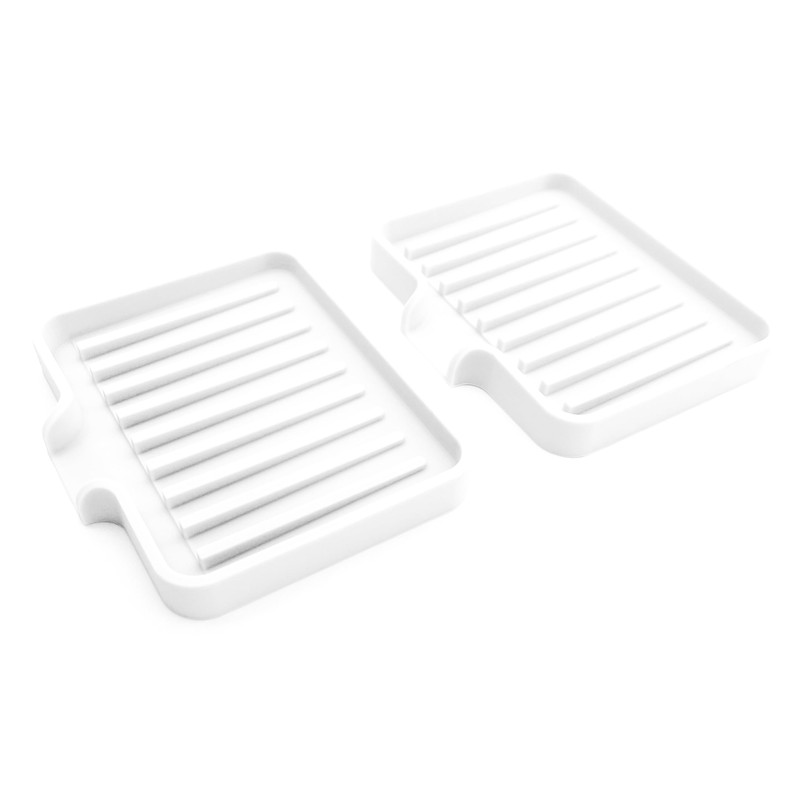 Happitasa Silicone Soap Dish Tray and Sponge Holder with Drain