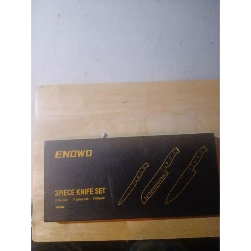 Enowa Enowo 3 Piece Knife Set, CKS-H031-B New Sealed 8"