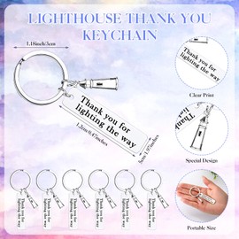 Quelay 18 Sets Lighthouse Keychain Gifts Bulk Thank You Gifts Bulk with Cards Teachers Nurse Appreciation Lighthouse Keychains for Volunteers Graduation Mother's Day Friends Family