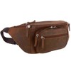 Oakridge Leather Mens Large 5 Pocket Bumbag - Brown Hunter