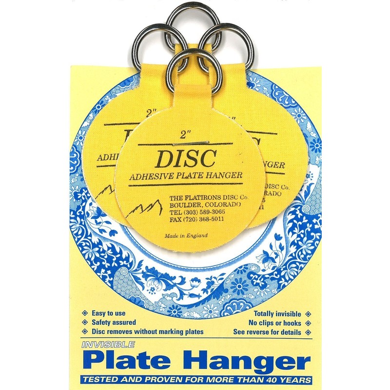 Flatirons Disc Adhesive Plate Hangers, 2 Inch, 8 Pack