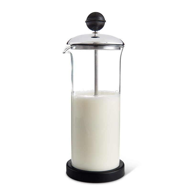 Fino Milk Frother, Tempered Glass and Non-Skid Base, 16-Ounce Capacity