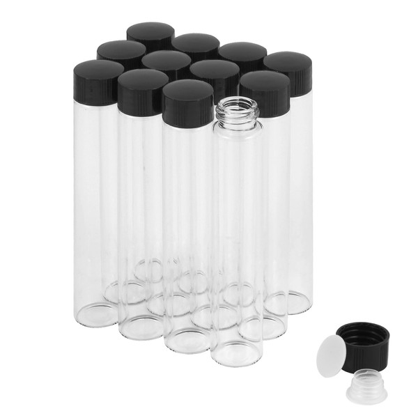 Cadbibe 30ml Clear Glass Vials with Screw Caps and Plastic