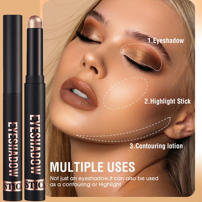 Brown Shimmer Eyeshadow Stick Cream Eye Shadow, Glitter Eyeshadows Pencil