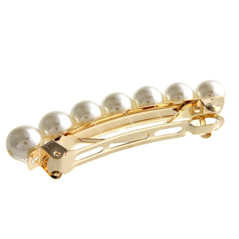 Vingtaine H-525 Pearl Barrette, Simple, Hair Accessory, Large, Classical