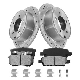 GAIASURGE Rear Brakes and Rotors Kit 53036&D1037-7940/262mm(10.3in) Compatible with 2007-2017 Jee-p- Patriot;2008-2014 Dod- Avenger;2007-2017 Jee-p- Compass;2007-2012 Dod- Caliber;2011-2014 Chry- 200