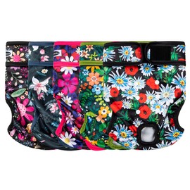 Tuiskusa Reusable Washable Dog Diapers Female, Highly Absorbent Doggie Diapers, Size Adjustable Puppy Diapers for Dog Period Panties(5 Pack)