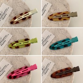 EZ PEACH No Trace Bangs Clips, Tortoise Shell Style, 6 Pieces, Non-Stick Bangs, Hair Clips, Non-marking Bangs Clips, Makeup, Hair Arrangement, Tortoise Shell, Non-marking Pin (D)