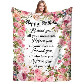 Birthday Gifts for Women Blanket Happy Birthday Decorations Throw Blanket Best Birthday Unique Gift Ideas for Girls Mom Sister Wife Friend 60"X50"INCH