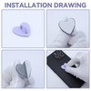 Pastlla 12Pcs Phone Charm Hook Adhesive (Purple, Heart Shaped)