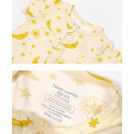 Teach Leanbh Baby Boys Girls Bamboo Viscose Printing Pajamas 2 Way Zipper Short Sleeve Romper Jumpsuit Sleep and Play (Rainbow, 6-12 Months)