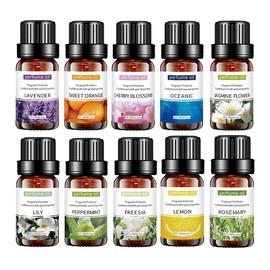 10ml Pure Diffuser Essential Oil, 1/3/6 Counts Aromatherapy Diffuser Oil, Flavored Air Diffuser, Natural Essential Oil for Massage Bath Sleep Relaxation, Summer Essentials, Home Decor Ideas - Color: Multicolor, Specification: Rosemary*1 Count