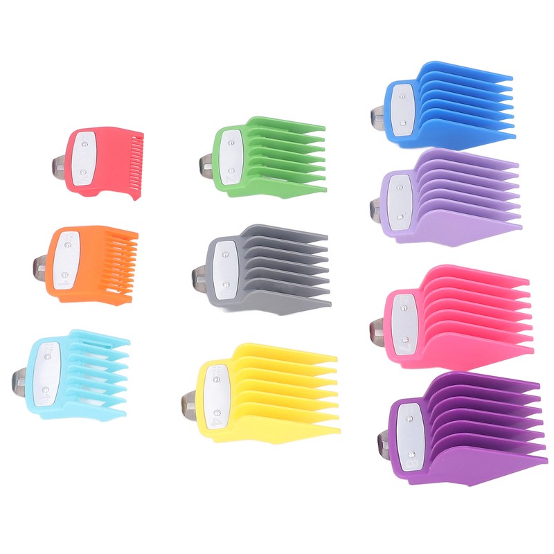 10 Sizes Hair Clipper Combs Guides Professional Colorful Number Coded