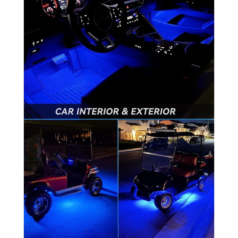 Keiurot Car Led Strip Lights 24" Connectable Blue Led Light