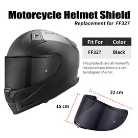 Helmet Visor for FF327 Challenger, Motorcycle Helmet Visor, Motorcycle Wind Protection Helmet Lens, Helmet Visor with Anti-Fog Nail Attachment (Black)