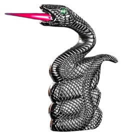 NINSI Butane Torch Lighter, Snake Lighter with Red Jet Flame, Mini Creative Windproof Lighter, Refillable and Adjustable Lighters for Men, DIY, Candles, Camping (Gas Not Included) (Black)