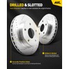 Drilled and Slotted Front Brake Kit Rotors Ceramic Brake Pads