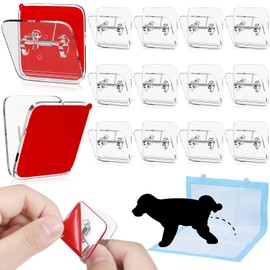 Yalikop 12 Pcs Wall Pee Pad Holder Dog Potty Training Pad Sticky Wall Clip Transparent Adhesive Clips with 6 Pcs Strong Adhesive for Dog Housebreaking Supplies(Clear)