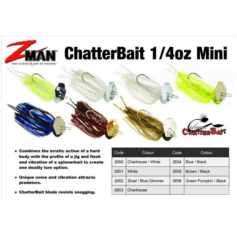 Z-MAN -Man Mini Chatterbait 7 g Fringe Bait Skirted Jig