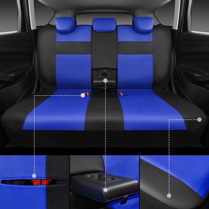CAR PASS Leather Seat Covers Full Set Universal Water Resistant