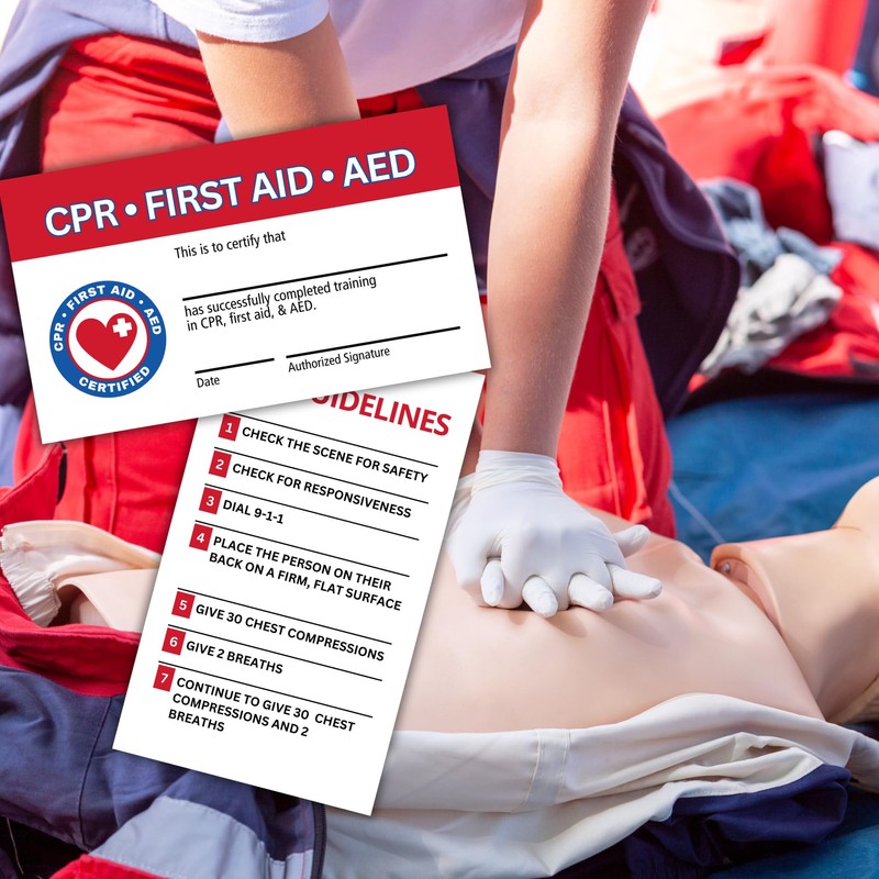 Lashicorn CPR and First Aid AED Certification Cards | 30