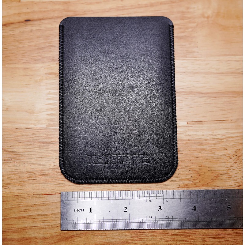 Keystone Crypto Hardware Wallet Pouch, Black PU Leather Case, Premium