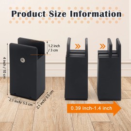 Windspeed 4 Pcs Adjustable Furniture Risers 4 Inch, Square Furniture Risers for Sofa Desk Bed Chair Height Extenders for Furniture Leg Lifts Risers, fits 0.8''–1.6'' Square/Round Chair Leg