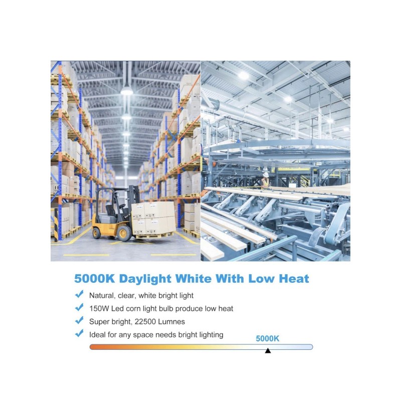 daylight 150W LED Corn Light Bulb 5000K Daylight 22500 Lumens