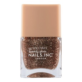 Nails Inc 45 Second Speedy Gloss, Gigi, Gold Glitter, Metallic Shimmer, No Chip, Long Lasting, Quick Dry, Air Dry, Professional Manicure & Pedicure, Fingernail & Toenail, Vegan Nail Polish, 0.47 Fl Oz