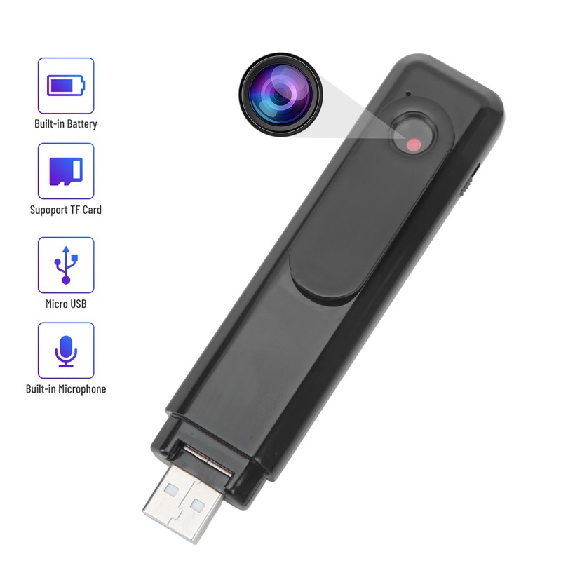 1080P Clip On Wearable Video Camera Portable USB HD Voice