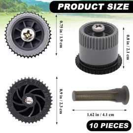SprinklerHead17AN 10 PCS 17AN Variable Arc Sprinkler Nozzles, Full Circle 360° Rotation, Replacement for Pop-Up Sprinklers Compatible with Rainbird, Ideal for Garden and Lawn Watering