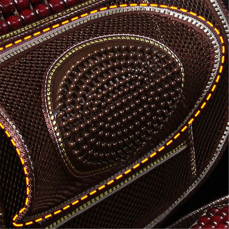 Wood Beaded Comfort Seat Cover with Cooling Ventilated Mesh Lumbar