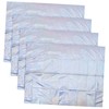 jojofuny 4pcs Iridescent Plastic Table Covers Holographic Foil Tablecloths for