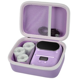 Case Compatible with Phomemo M110 Label Maker - Portable Mini Bluetooth Thermal Label Maker Carrying Storage Bag for Printer Labels, USB Cable and Accessories Black (Box Only)-Purple