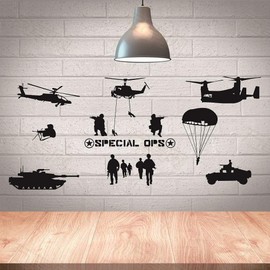 Army Marines Military Soldiers Vinyl Wall Art Stickers Kid Decor Mural