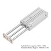 3 Stem Pneumatic Cylinder Aluminum Alloy Double Acting Air Cylinder