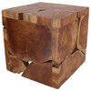 GURU SHOP Decorative Cube Made of Root Wood, Light Object,