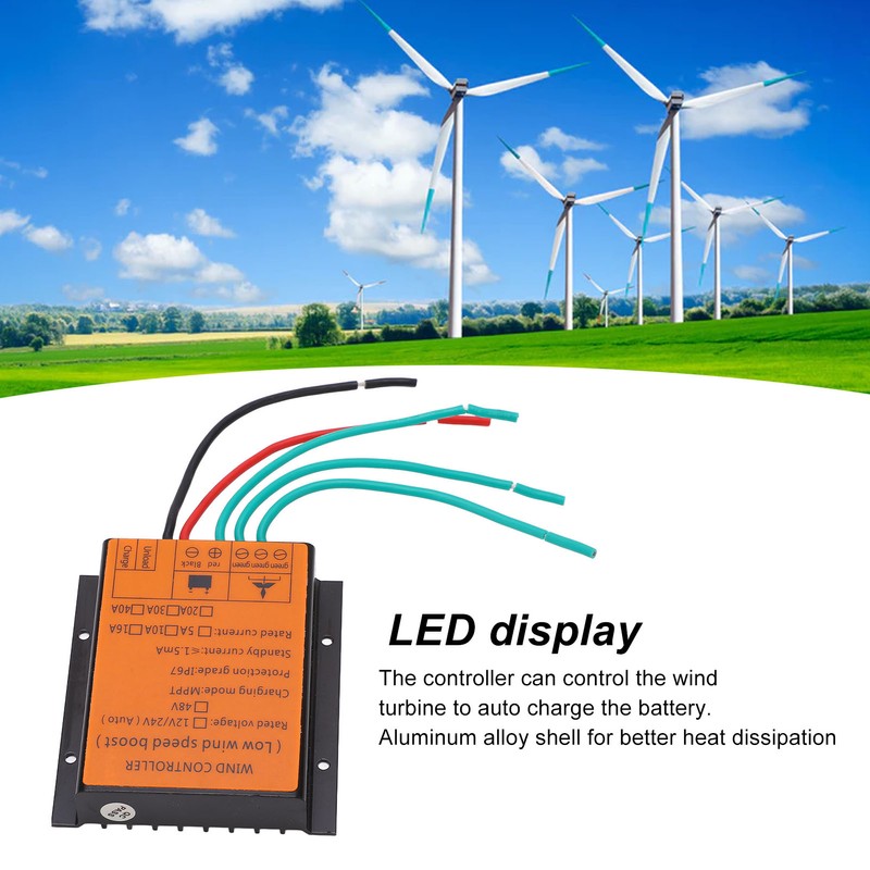Wind Turbine Generator Controller MPPT 48V LED Display Charge Control