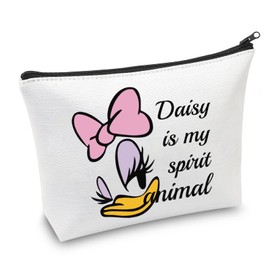 AKTAP Duck Lover Gift Duck Makeup Cosmetic Bag Daisy Big Face Character Zipper Pouch Bag Animal Lover Gift for Best Friend (Duck Makeup Bag)