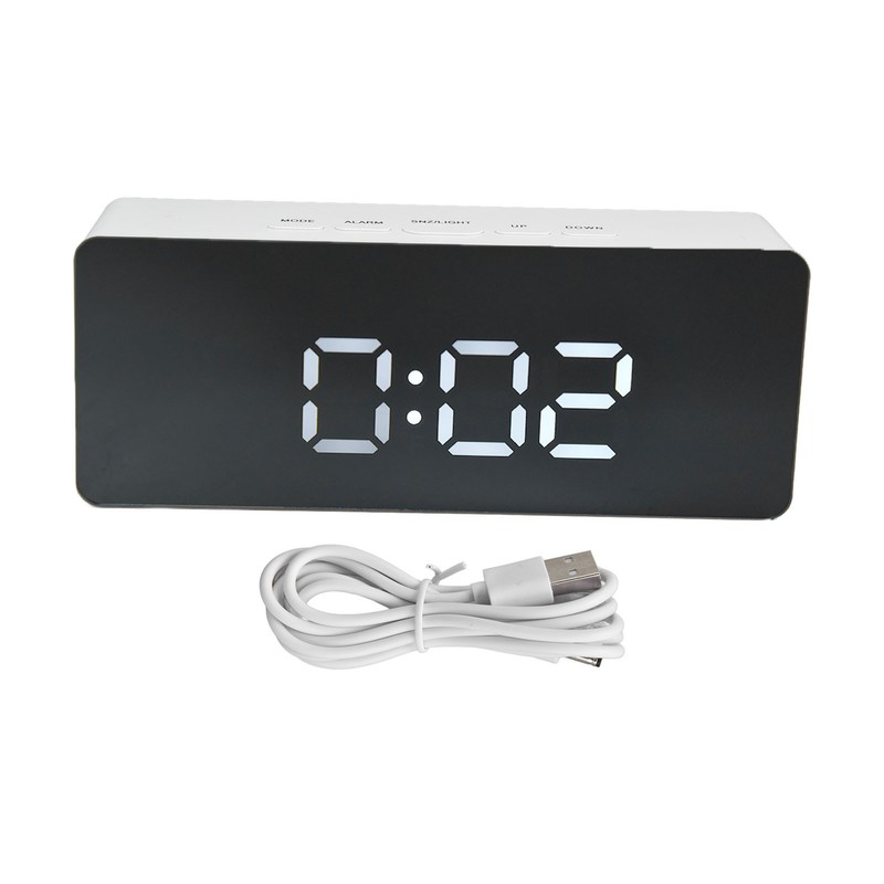 LED Clock Multifunctional USB Powered 3 Lighting Modes Snooze Time